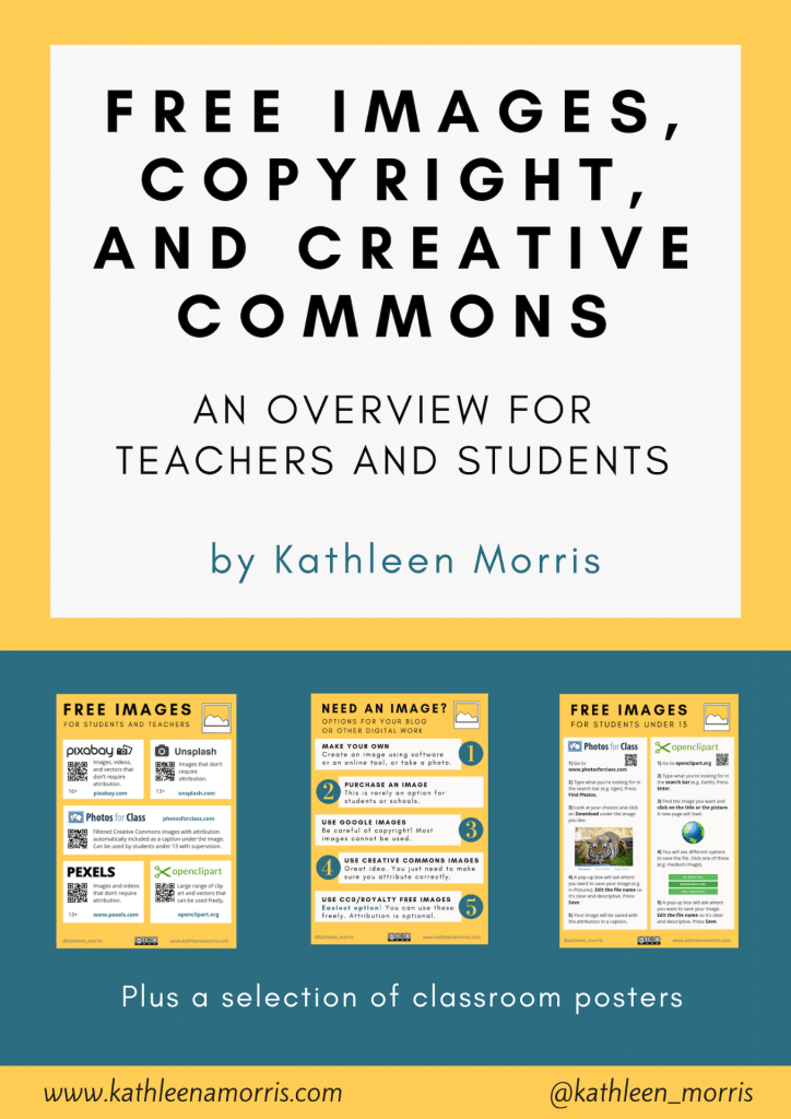 Free eBook for teachers and students explaining free images, copyright, and Creative Commons