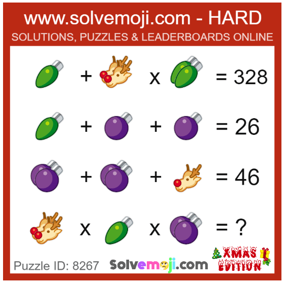 Xmas emoji maths puzzle